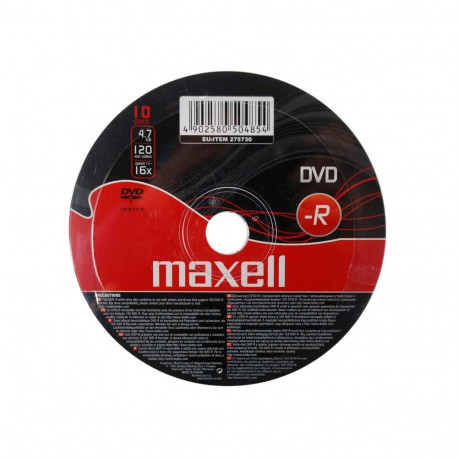 DVD Recordable Disc - Maxell DVD-R 4.7GB 16x Spindle of 10 Discs White