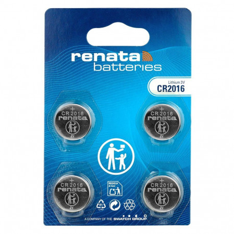 Coin Cell Battery - Renata CR2016 3V, 4 Pieces