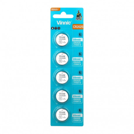 Button Cell Battery - Energizer CR2025 5-Pack Lithium Coin Batteries