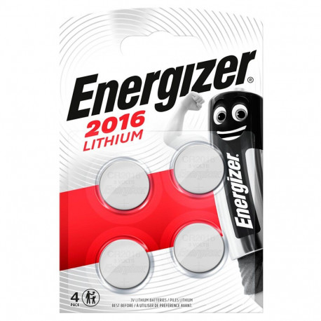 Button Cell Battery - Energizer CR2016 4-Pack 3V Coin Batteries