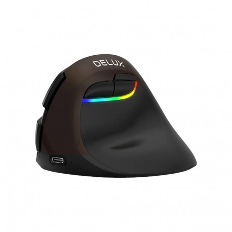 Ergonomic Mouse - Delux M618 Mini Gold, USB/Bluetooth/2.4G, 4 DPI Levels, 1000 mAh, Gold
