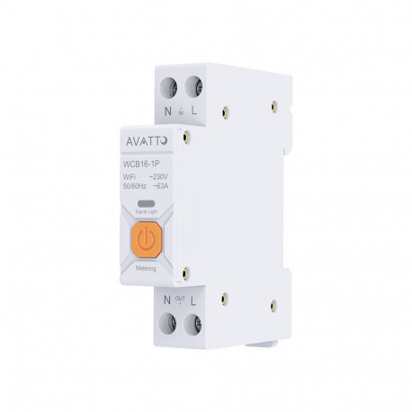 Smart Circuit Breaker - AVATTO WCB16-1P Wi-Fi 63 A