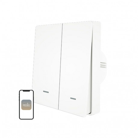 Smart Light Switch - MOES ZS-B-EU2-WH-MS ZigBee 2-Channel White