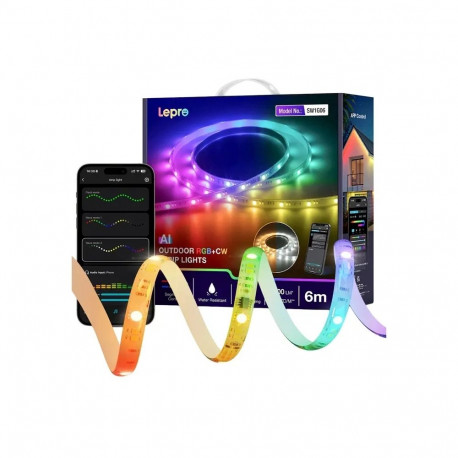LED Light Strip - LEPRO SW1-6 RGB+CCT, 6 m, IP65, 2700K–5700K, Wi‑Fi