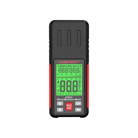 Wood Moisture Meter - Habotest HT633, Pin-Type, Temperature & Humidity Measurement