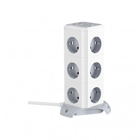 Power Strip - BlitzWolf BW-EC3 12-Outlet Vertical with USB-A and USB-C