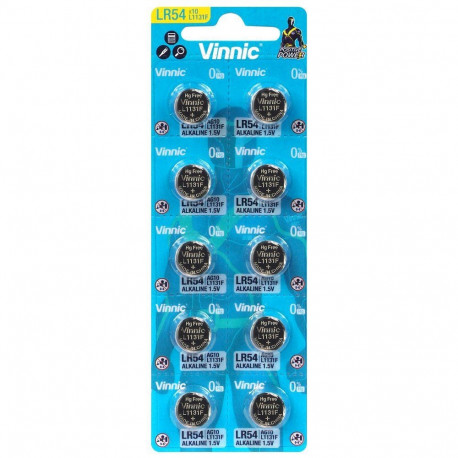 Battery - Vinnic G10 10BL LR1131 Alkaline 1.5V Button Cell