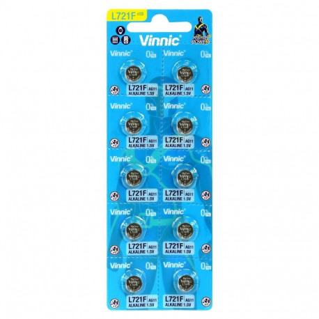 Battery - Vinnic G11 LR721 10-Pack Alkaline Button Cell 1.5V