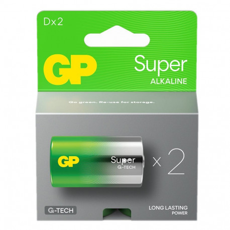 Battery - GP LR20 Super Alkaline 2BL Long-Lasting Power