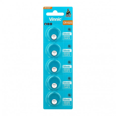 Battery - Vinnic CR1025 3V Lithium Button Cell 10mm 2.5mm