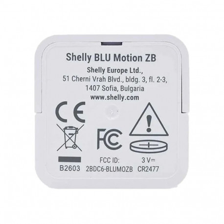 Motion Sensor - Shelly BLU Motion Zigbee 3.0 Bluetooth 5 LE White