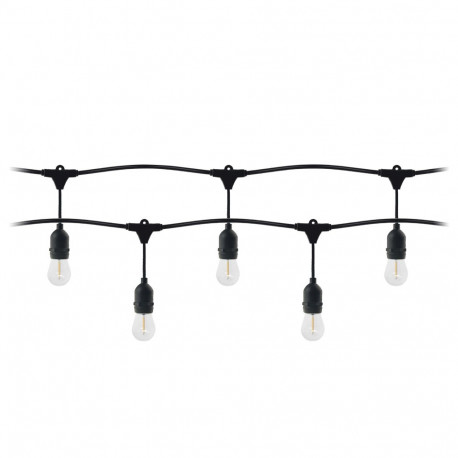 Girlanda oświetleniowa - 1 sznur 10 m (10 opraw) + 10 żarówek LED 1W E27, 3000K + 1 żarówka gratis