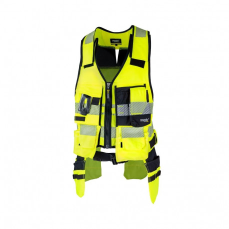 Rewelly ripptaskutega stretch plus töövest Hi-Vis kollane 3xl