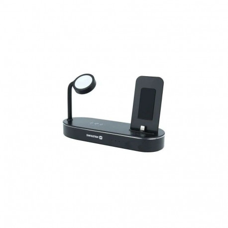 swissten Swisten 4in1 45W Bezvadu Uzldes Dokstacija Priek Apple iPhone / Apple Watch / iPod(Atv.iepa