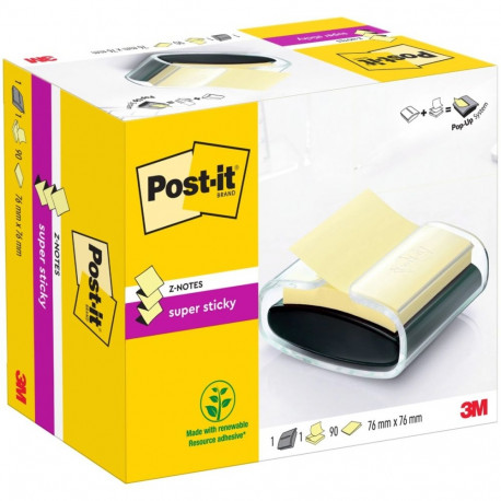 POST-IT Z-note alus PRO must/läbip. +  Z-märkmepaber R330 kollane