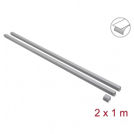 "Kabelkanal selbstklebend mit Schiebedeckel 24 x 14 mm inkl. Verbindungsstück - Länge 1 m 2er Pack g