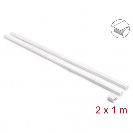 "Kabelkanal selbstklebend mit Schiebedeckel 24 x 14 mm inkl. Verbindungsstück - Länge 1 m 2er Pack w