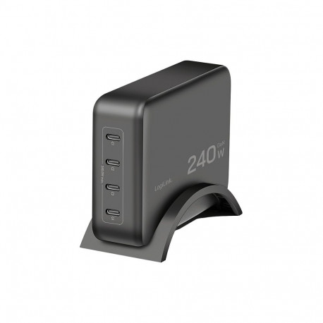 "USB-C Desktop charger, 240 W, GaN, 4-port, 4x USB-C (PD), Black"