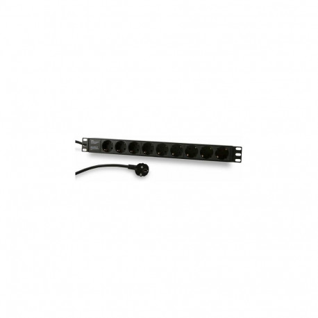 "19zbh. Steckdosenleiste, 9xDosen(CEE7)->Stecker(CEE7), ALU, Schwarz, Synergy 21,"
