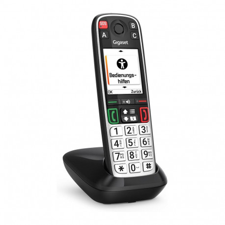 "EASY 500 schwarz DECT Seniorentelefon 5,8 cm 2,2 Zoll TFT Farbdisplay SOS-Taste optische Anrufsigna