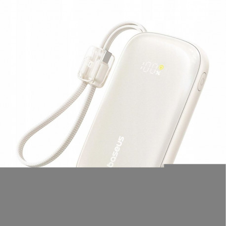 Baseus akupank EnerFill FC21 10000mAh 22,5W USB-A USB-C eemaldatava Lightning-kaabliga, titaanvärvi