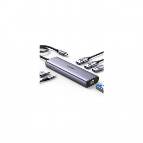 Ugreen liidesejaotur 15598 USB 3.2 Gen 1 (3.1 Gen 1) Type-C 5000Mbit/s, hõbedane