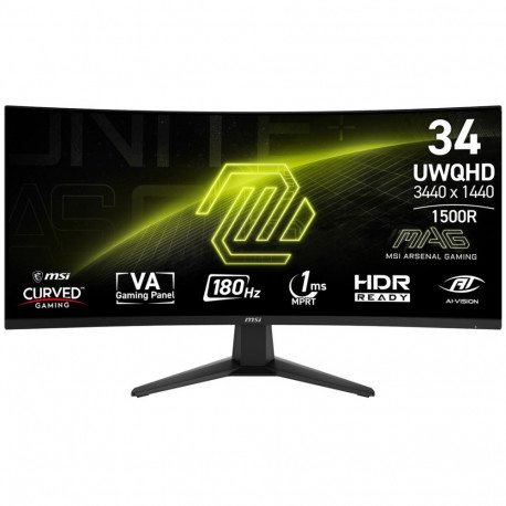 MSI arvutimonitor MAG 346CQ 86.4cm (34") 3440 x 1440 pikslit UltraWide Dual Quad HD LCD, must