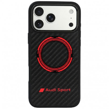 Audi Audi RSQ Carbon Fiber Sport Red Circle MagSafe Case for iPhone 18 Pro Max / 17 Pro Max - Black