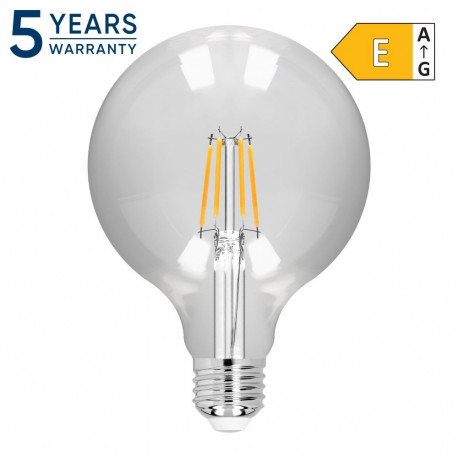 LED-filamentpirnid C E27 G95 4W 470lm 4000K, 5 tk.