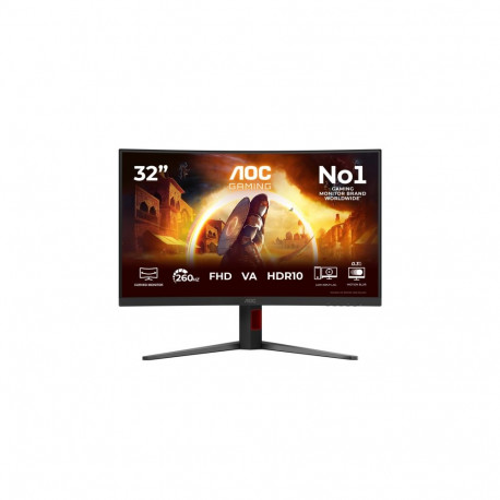 AOC monitor C32G4Z 31.5inch 1920x1080 VA kumer 1500R H/A 130MM AOC G4 kumer FHD 260Hz OC VA 0.3ms MP