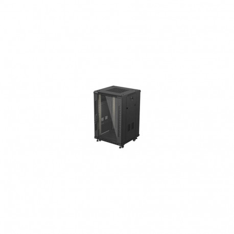 LANBERG rack-kapp 19 inch eraldiseisev 18U 600X600 lamppakendis klaasuksega, must
