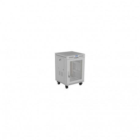 LANBERG rack-kapp 19-tolline 15U 600X800 eraldiseisev lamepakendis võrguukse ja LCD-ga, hall