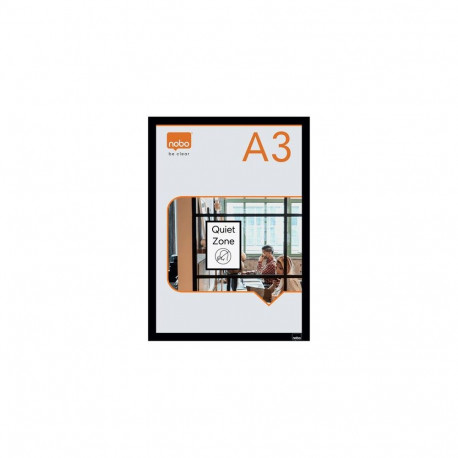 Nobo Self-adhesive Magnetic Poster Frame A3, Black