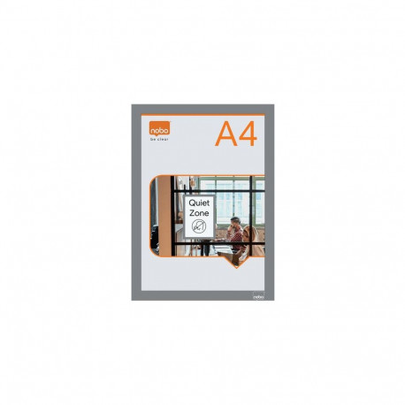 Nobo Self-adhesive Magnetic Poster Frame A4, Silver