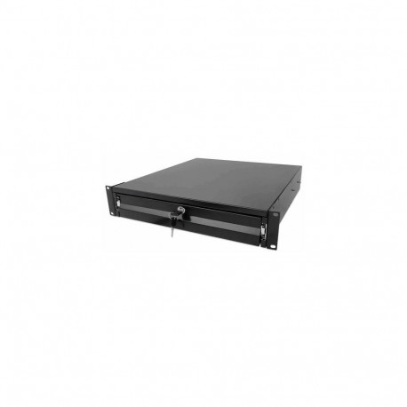 Intellinet 19" Storage Drawer, 2U, Lockable, 466mm Depth, Black