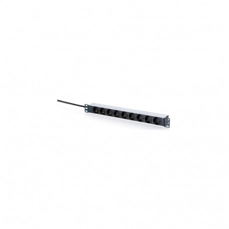 Digitus Socket strip with aluminum profile, 9-way socket outlet with earthing contact, 2 m supply ca