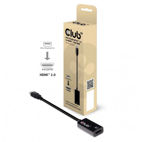 CLUB3D adapter Mini DisplayPort 1.4–HDMI 2.0b HDR, aktiivne