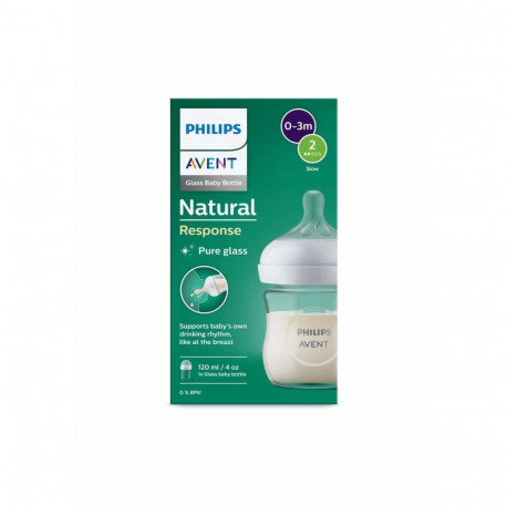 Philips AVENT Natural Response SCY930/01 Glass baby bottle that works like the breast