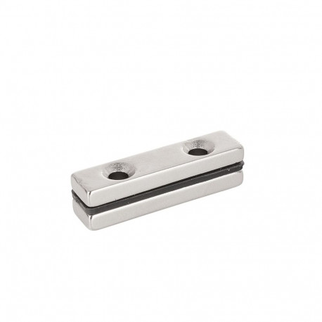 Geko neodymium magnet, G02423, 40mm, 10mm, 5mm, with screw holes