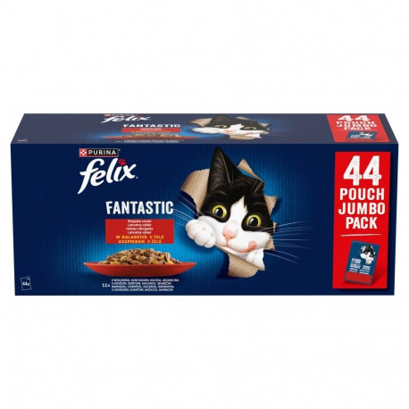 PURINA Felix Fantastic märg kassitoit tarretises, karp 44x85g