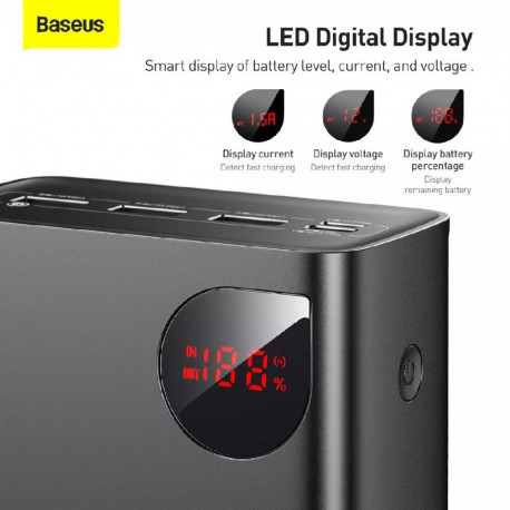 Baseus akupank ADAMAN OVERSEAS EDITION 40000mAh 22.5W digitaalse ekraaniga, must