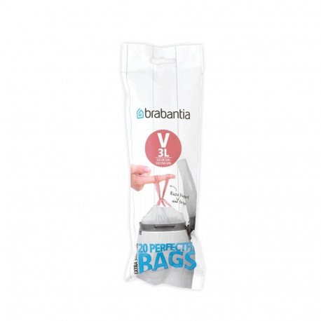 Brabantia prügikotid 3L 20 tk, valged