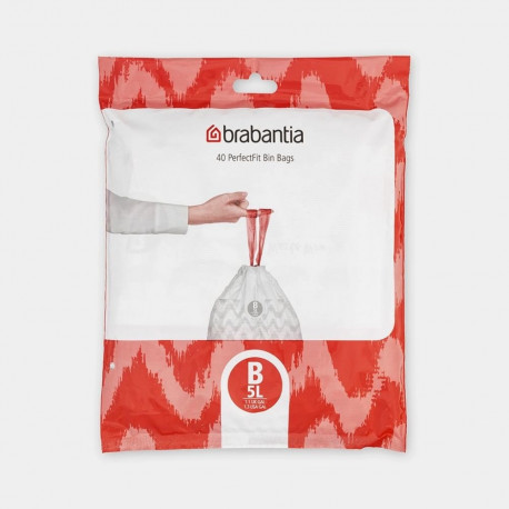 Brabantia prügikotid 7L 40tk, valged