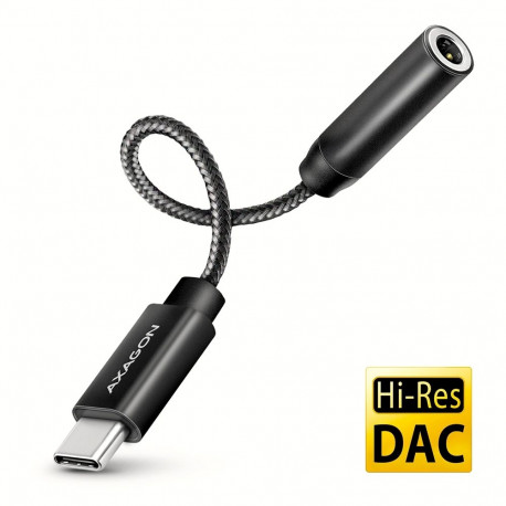 Axagon helikaabel ADA-HC 0.1m 3.5mm USB Type-C, must
