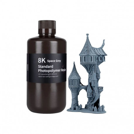 3D Printer Resin - ELEGOO Water Washable 8K, 1 kg, 405 nm, Space Gray