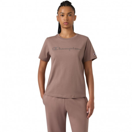 Koszulka damska Champion Short Sleeve ciemny beż 119125 MS513 M