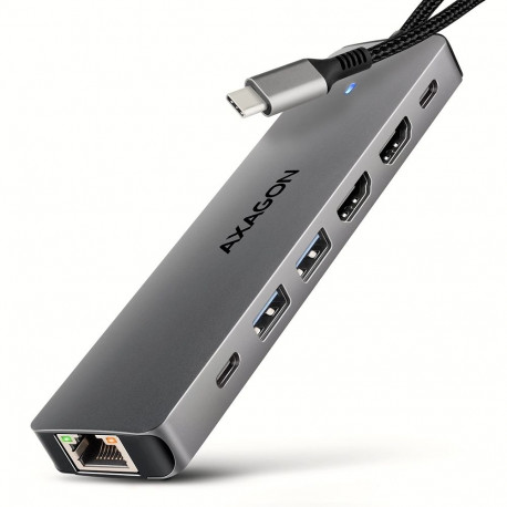 Axagon USB-C jaotur HMC-7HX2 5Gbps DUAL 4K DISPLAY 7in1