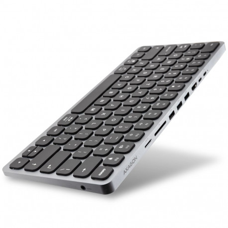 Axagon USB-jaotur HMC-KB-US 5Gbps klaviatuuriga HDMI 4K/60Hz 3x USB-A SD/mSD audio PD 100 US-paigutu