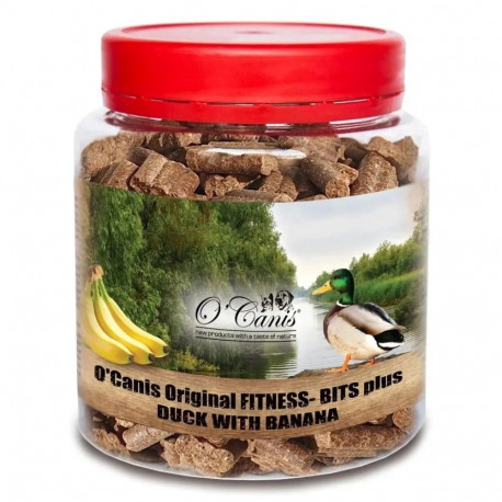 O'CANIS Fitness-Bits Plus Duck with banana Mono - dog treat - 400g