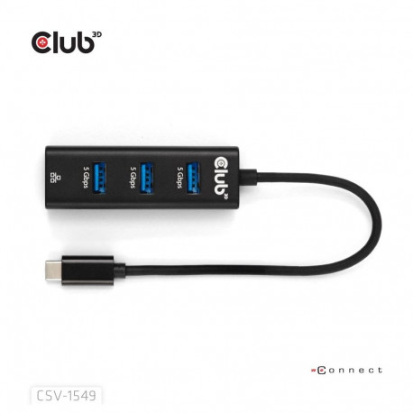 CLUB3D CSV-1549 interface hub USB Type-C 5000 Mbit/s Black